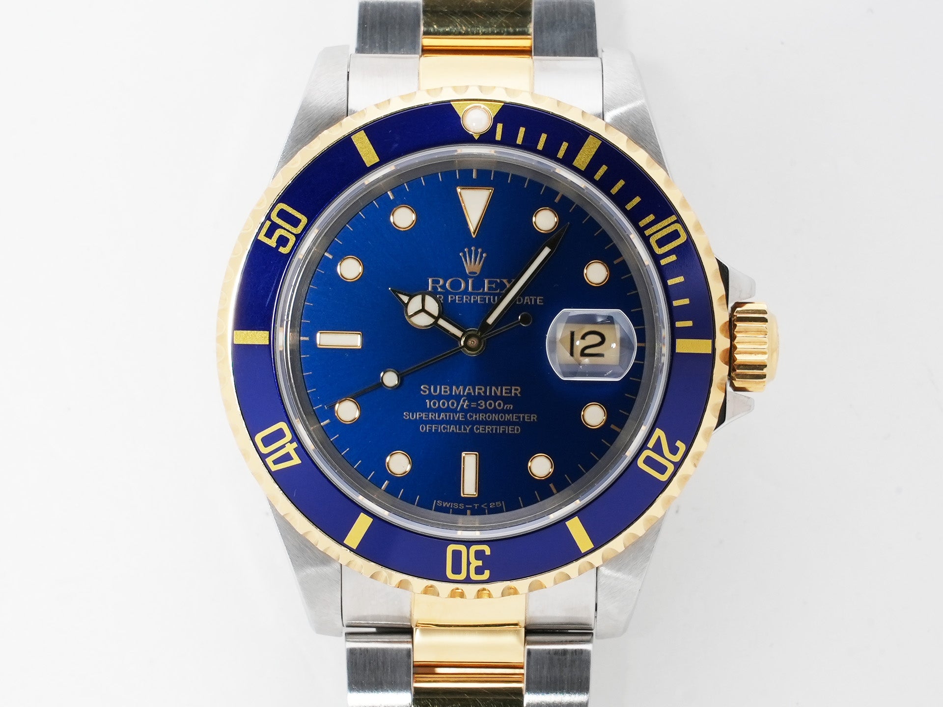 Rolex Submariner Date Ref. 16613 Stainless Steel/Yellow Gold Blue Dial Used do8f2gsx