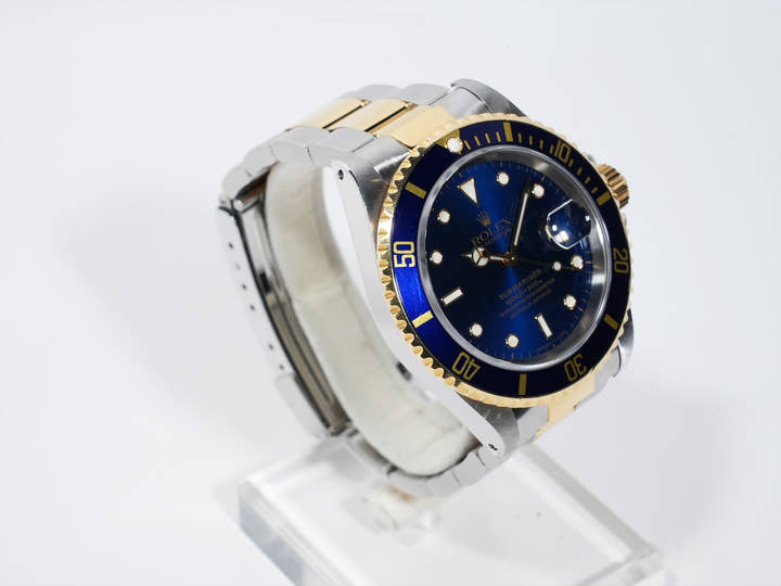 Rolex Submariner Date Ref. 16613 Stainless Steel/Yellow Gold Blue Dial Used do8f2gsx