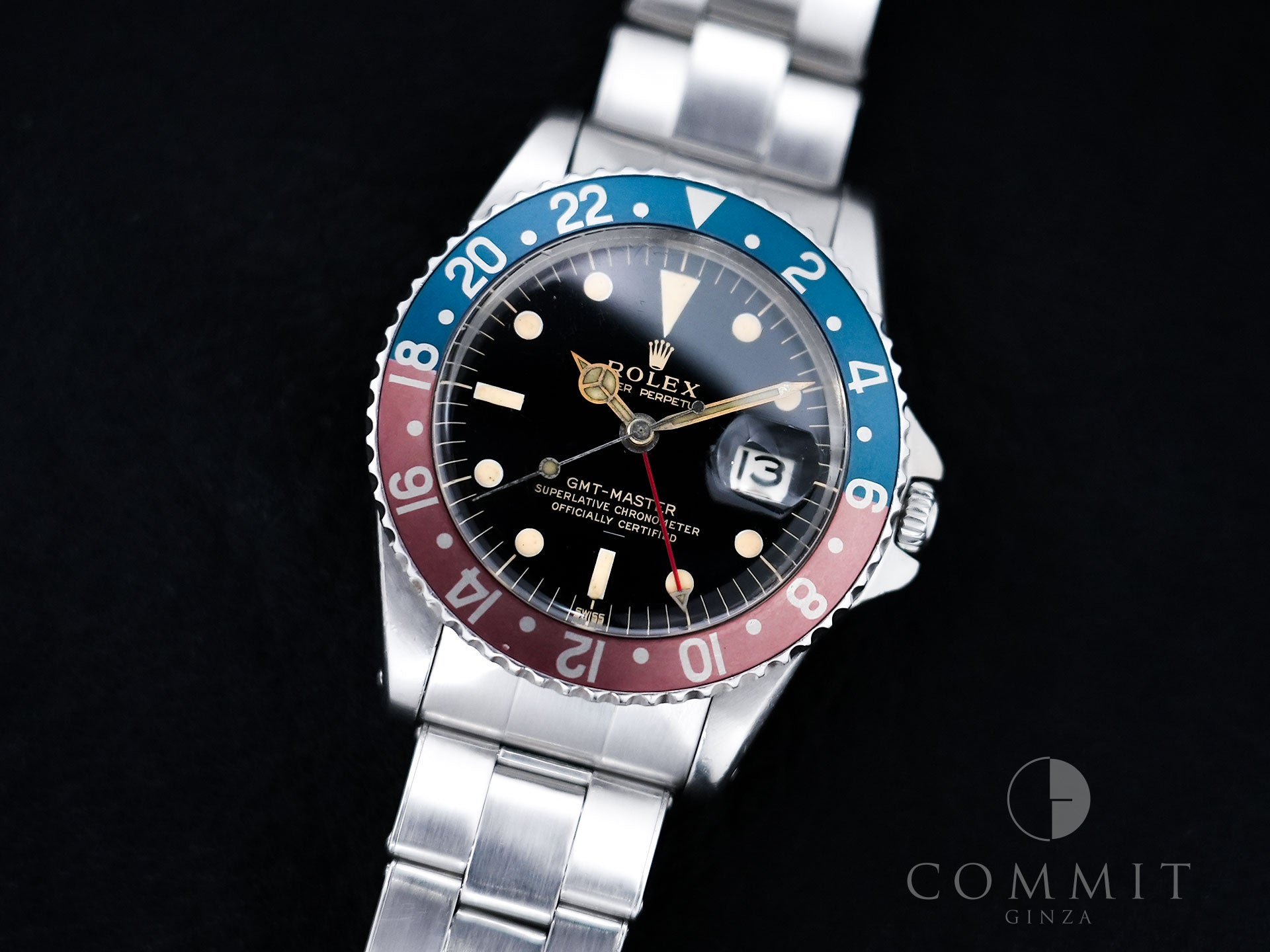 ロレックス GMTマスター Ref.1675 ステンレススチール ブラック文字盤 オイスターブレスレット 中古 yo7b3zwe
