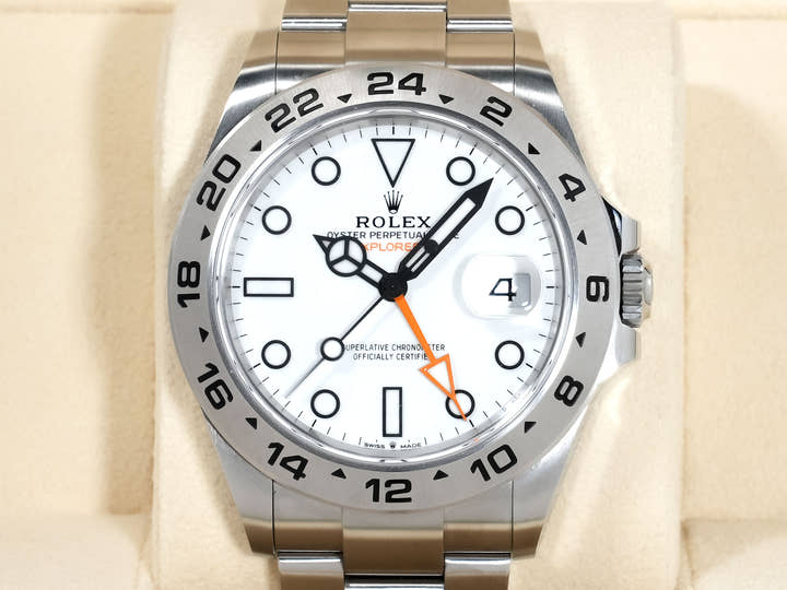 ロレックス エクスプローラーII Ref.226570 ステンレススチール ホワイト文字盤 オイスターブレスレット 中古 kpdenra9