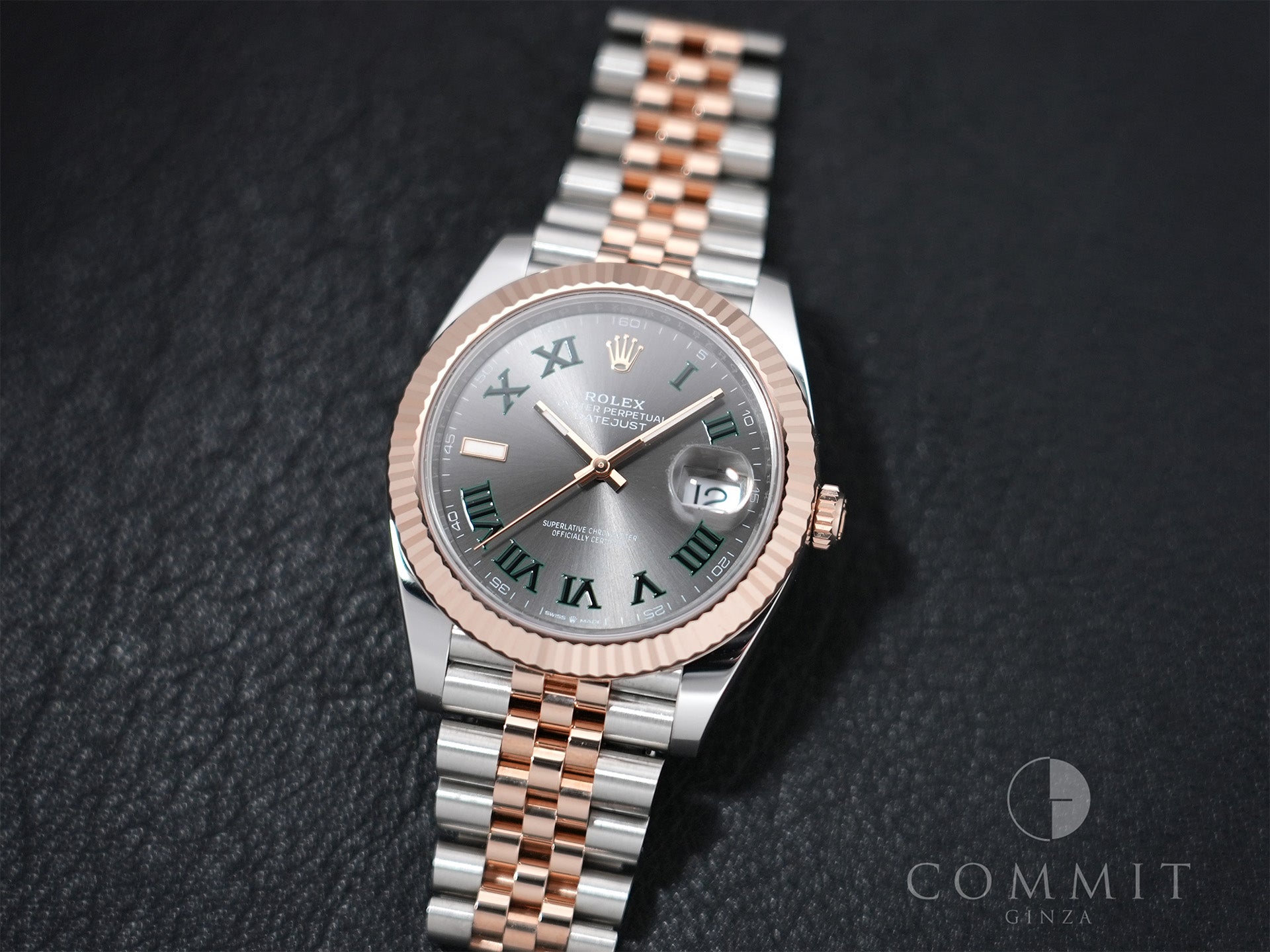 Rolex Datejust 41 Ref. 126331 Stainless Steel/Everose Gold Slate Roman Dial Jubilee Bracelet Used fhujomwu