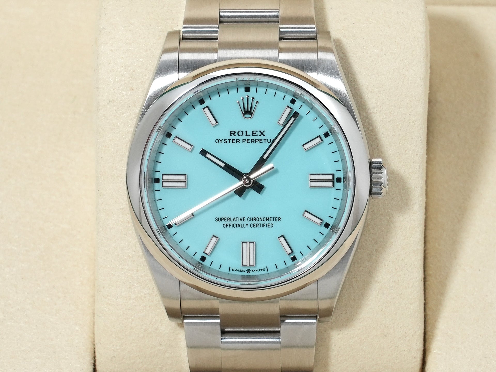 Rolex Oyster Perpetual 36 Ref. 126000 Stainless Steel Turquoise Dial Excellent Condition eugjz9hr