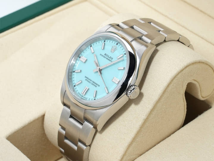 Rolex Oyster Perpetual 36 Ref. 126000 Stainless Steel Turquoise Dial Excellent Condition eugjz9hr