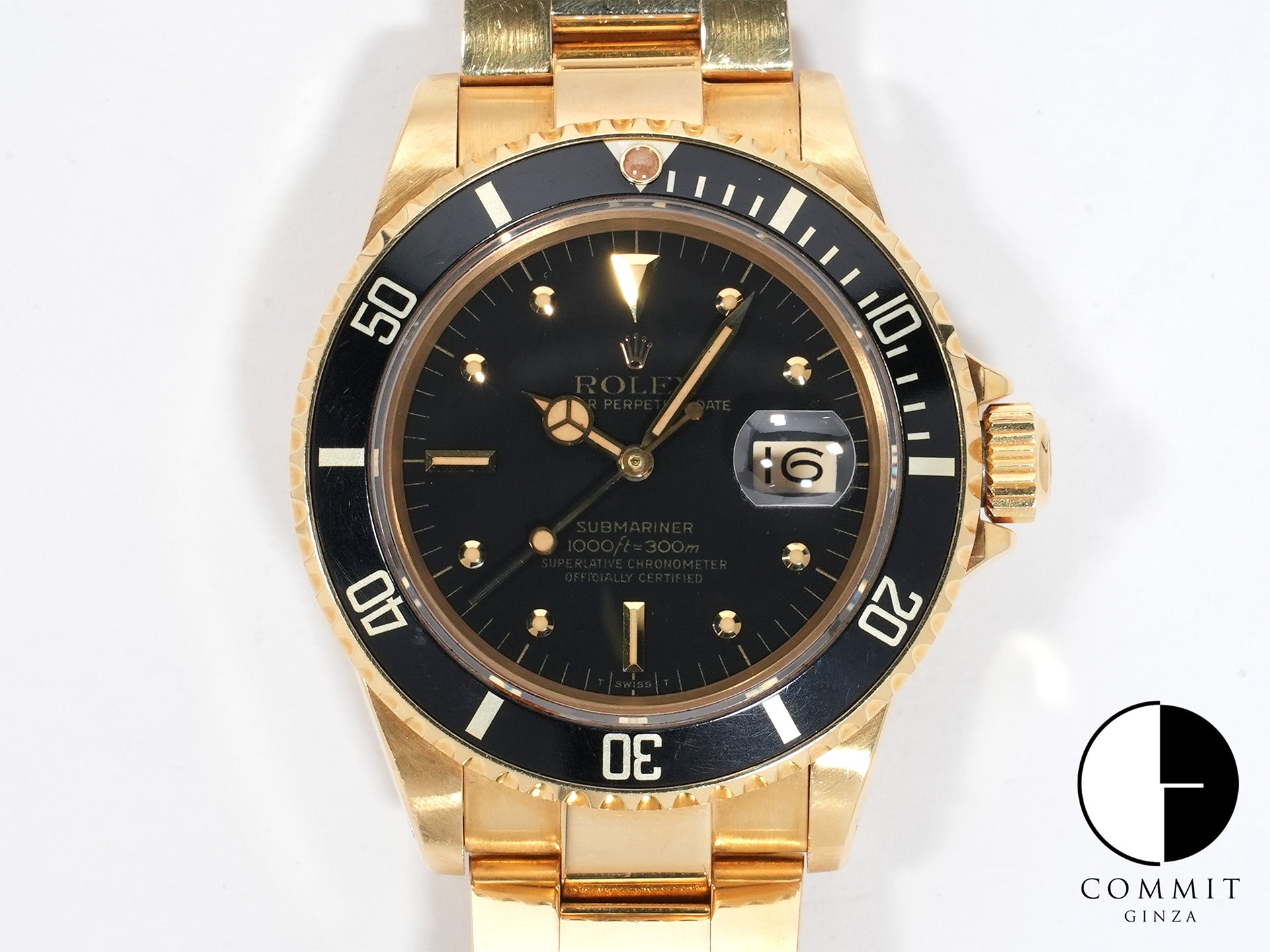 Rolex Submariner Date Ref.16808 Yellow Gold Black Dial Used kz6xee68