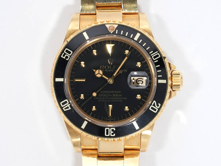 Rolex Submariner Date Ref.16808 Yellow Gold Black Dial Used kz6xee68