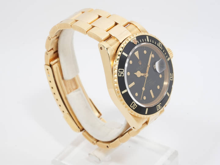 Rolex Submariner Date Ref.16808 Yellow Gold Black Dial Used kz6xee68