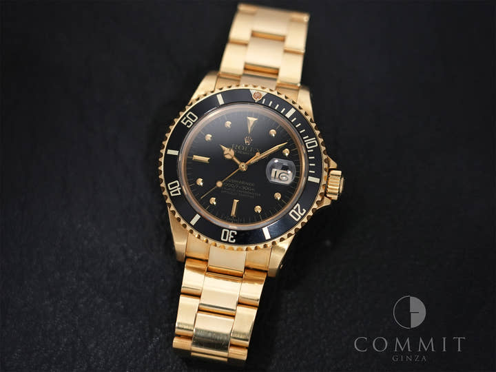 Rolex Submariner Date Ref.16808 Yellow Gold Black Dial Used kz6xee68