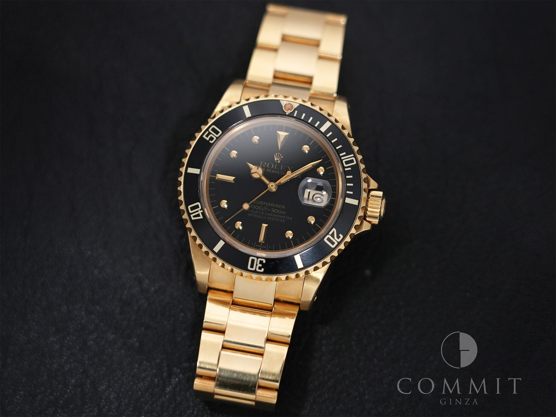 Rolex Submariner Date Ref.16808 Yellow Gold Black Dial Used kz6xee68