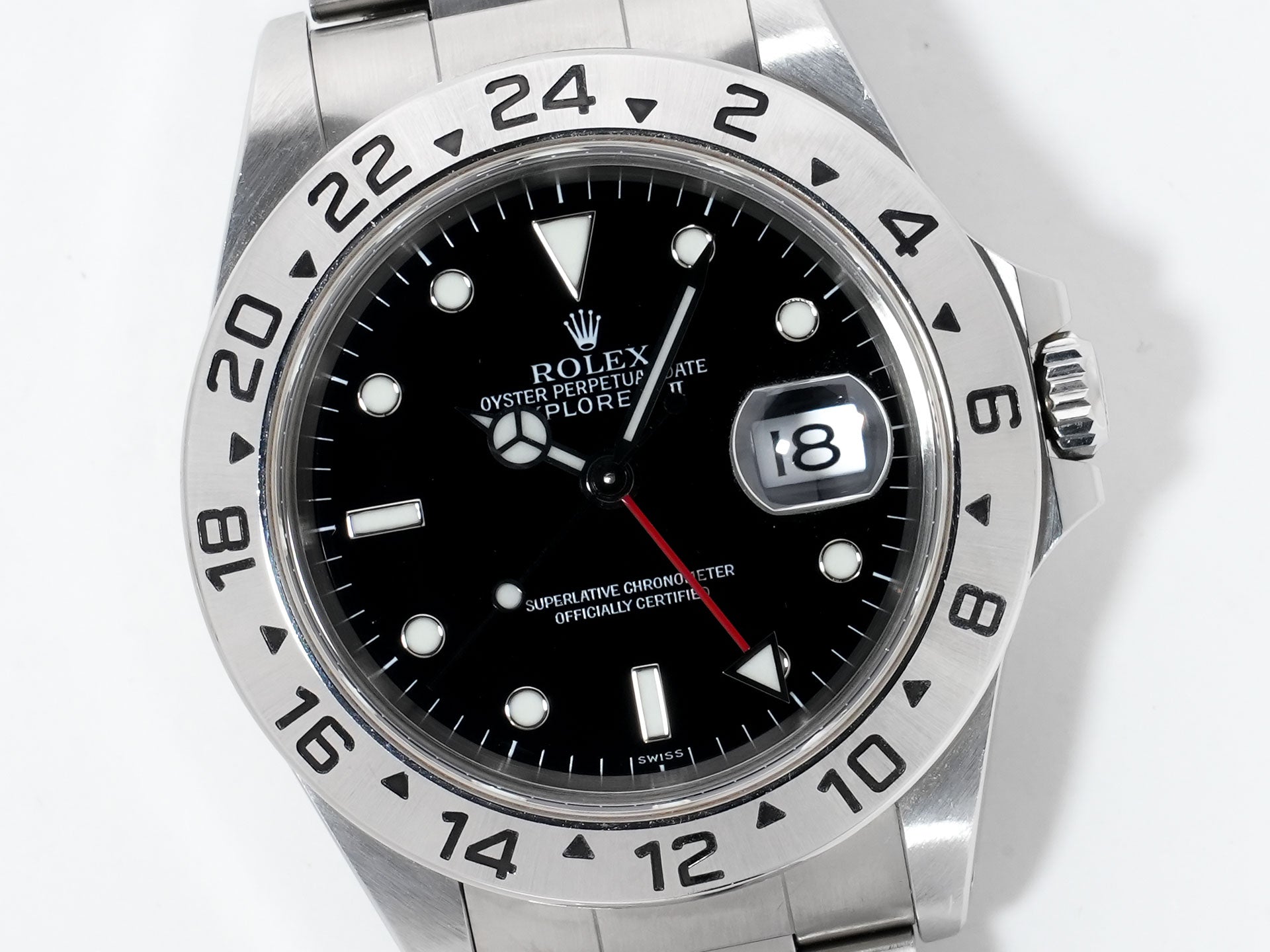 ロレックス エクスプローラーII Ref.16570 ステンレススチール ブラック文字盤 オイスターブレスレット 中古 2yeizqof