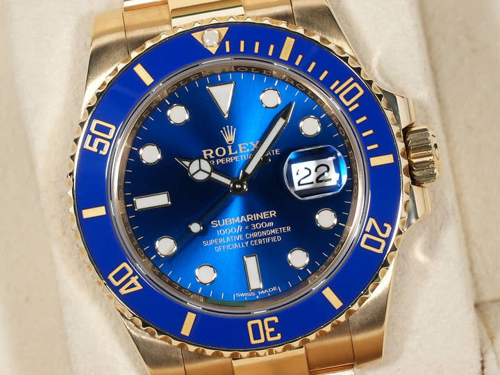 ロレックス サブマリーナー デイト Ref.116618LB イエローゴールド ブルー文字盤 中古 vzqrkmtx