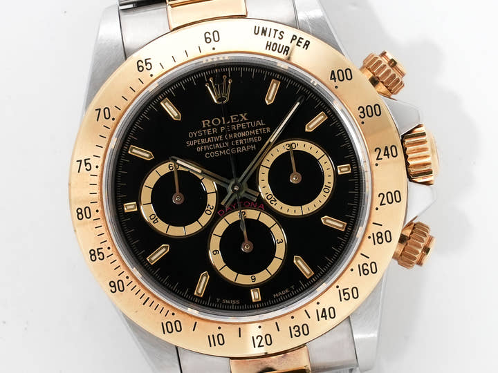 ロレックス デイトナ エルプリメロ Ref.16523 ステンレススチール/イエローゴールド ブラック文字盤 中古 q4yyk2it