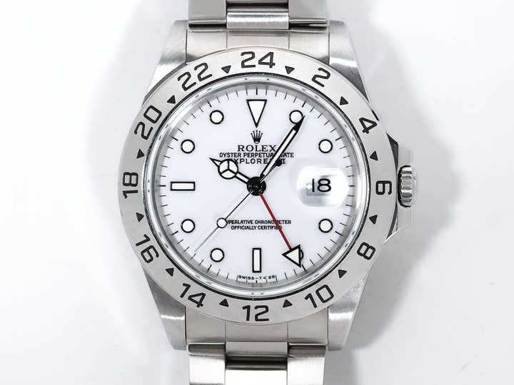Rolex Explorer II Ref. 16570 Stainless Steel White Dial Oyster Bracelet Used mw3xqjaf