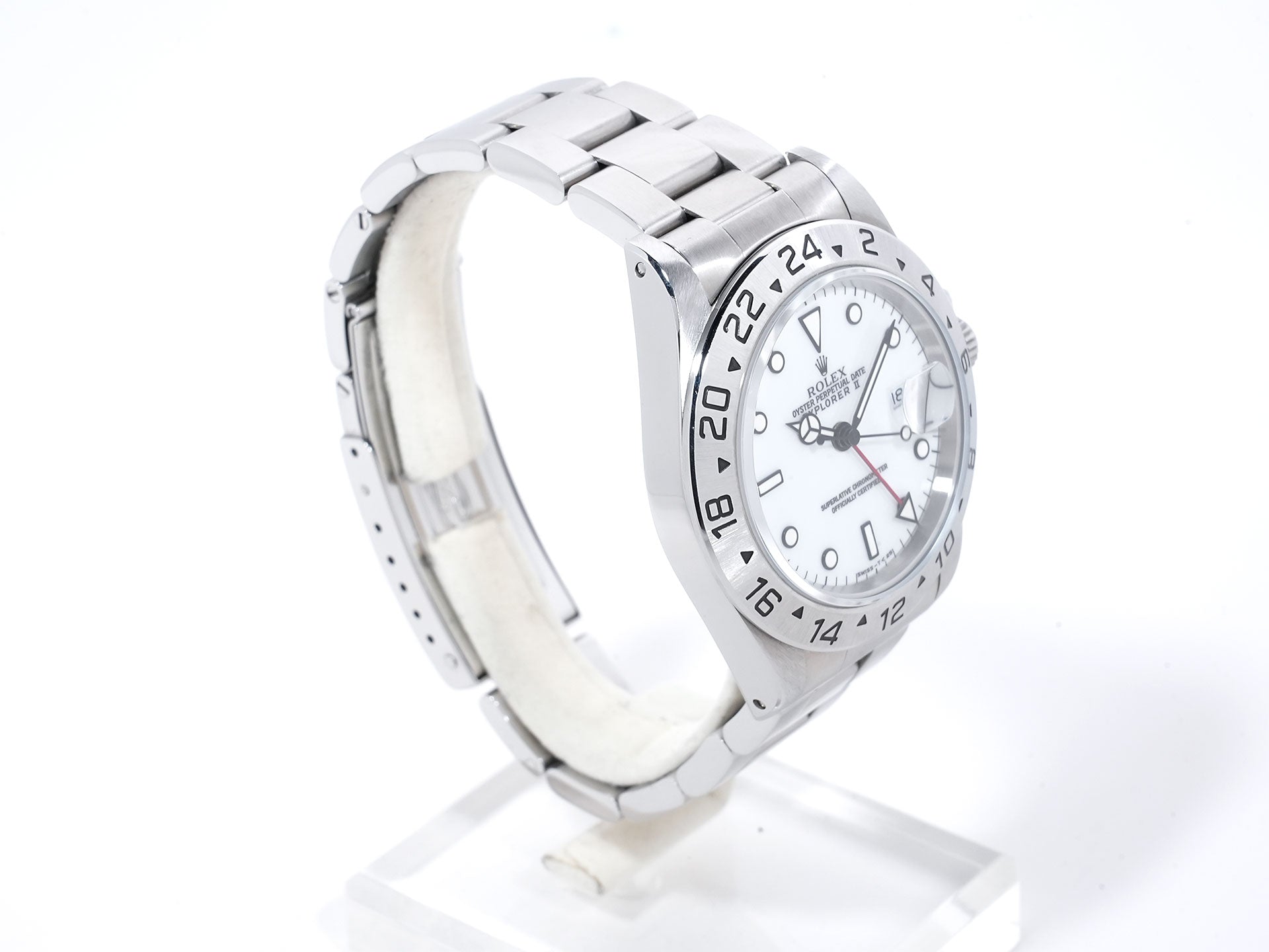 Rolex Explorer II Ref. 16570 Stainless Steel White Dial Oyster Bracelet Used mw3xqjaf