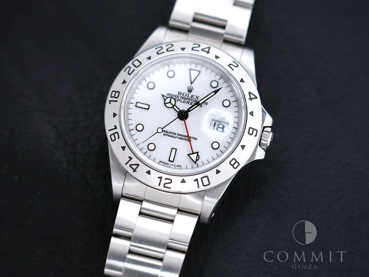 Rolex Explorer II Ref. 16570 Stainless Steel White Dial Oyster Bracelet Used mw3xqjaf