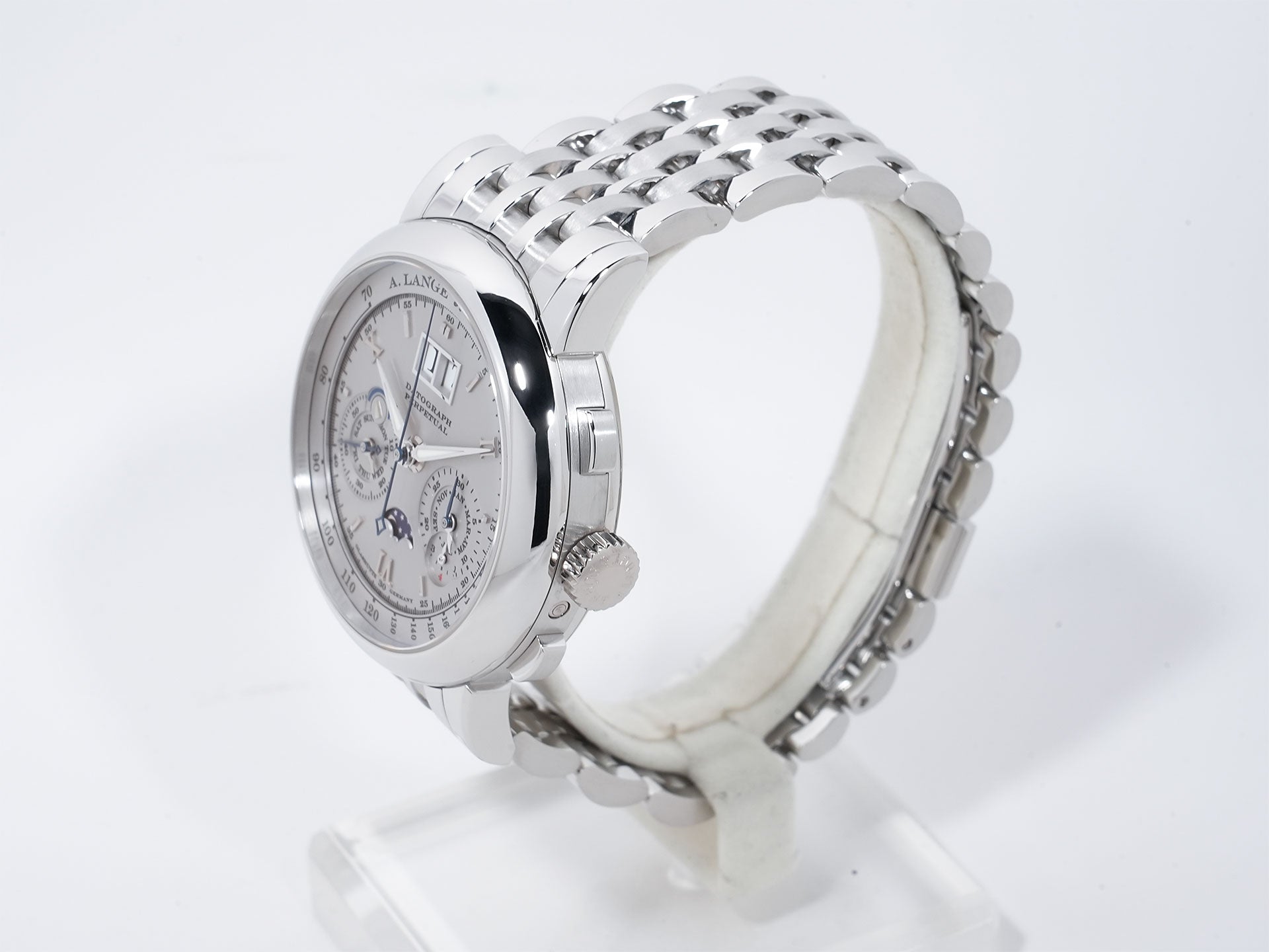 A. Lange & Söhne Datograph Perpetual Calendar Ref. 410.025 Platinum Silver Dial Excellent Condition qscrwm7e