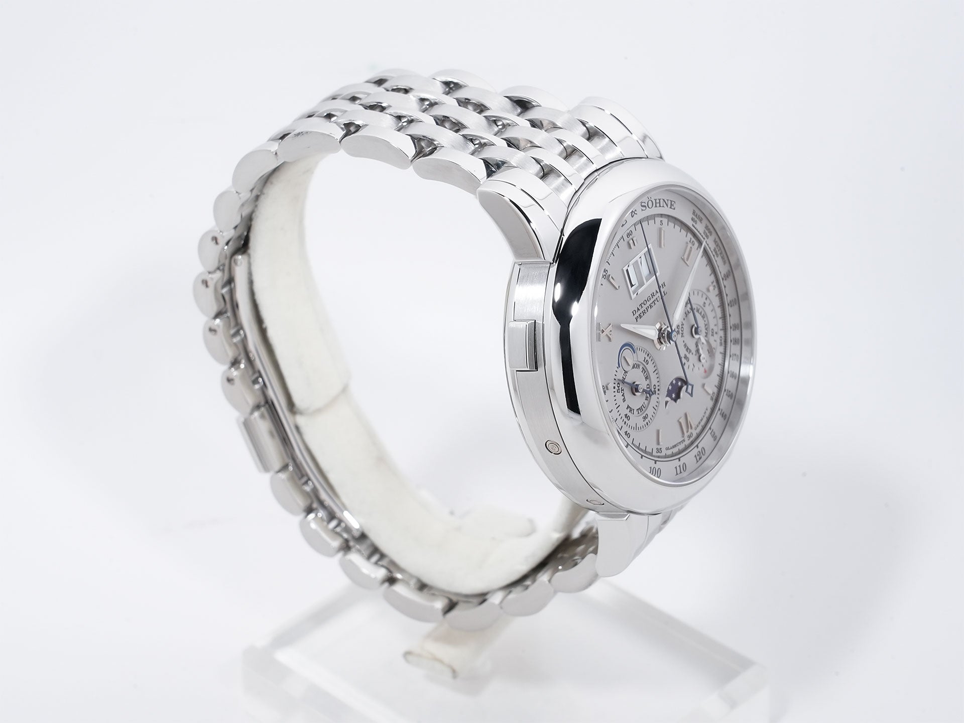 A. Lange & Söhne Datograph Perpetual Calendar Ref. 410.025 Platinum Silver Dial Excellent Condition qscrwm7e