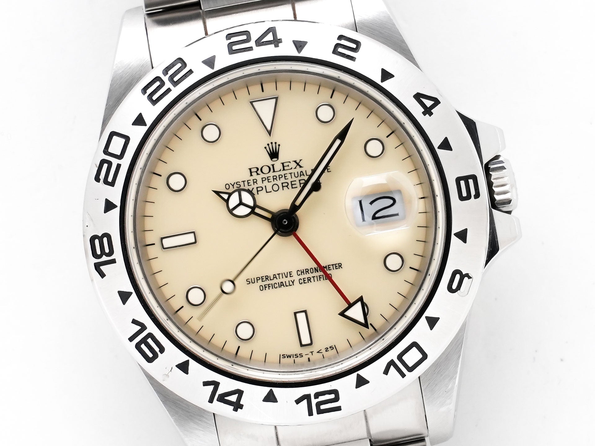 ロレックス エクスプローラーII Ref.16550 ステンレススチール アイボリー文字盤 オイスターブレスレット 中古 nau83tny