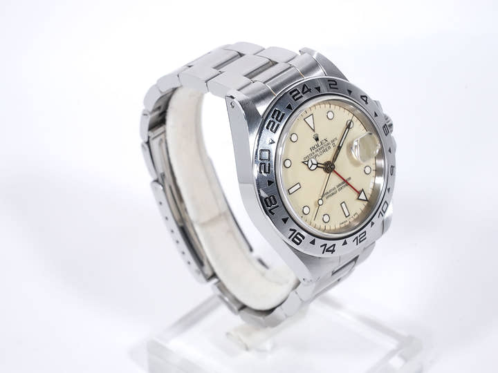 ロレックス エクスプローラーII Ref.16550 ステンレススチール アイボリー文字盤 オイスターブレスレット 中古 nau83tny