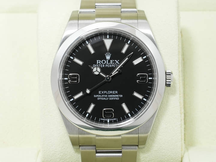 ロレックス エクスプローラーI Ref.214270 ステンレススチール ブラック文字盤 オイスターブレスレット 美品 rii263y3