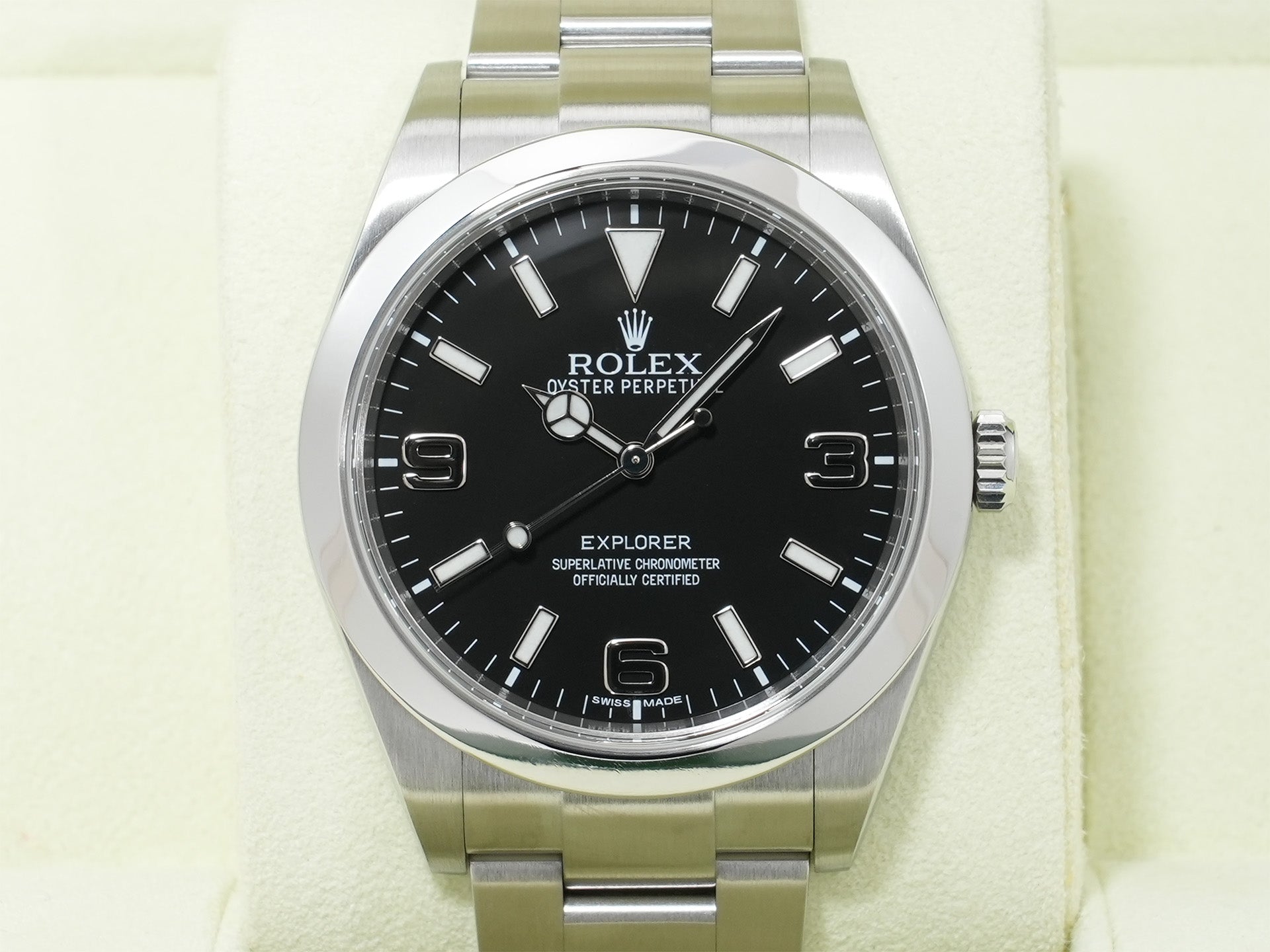 ロレックス エクスプローラーI Ref.214270 ステンレススチール ブラック文字盤 オイスターブレスレット 美品 rii263y3