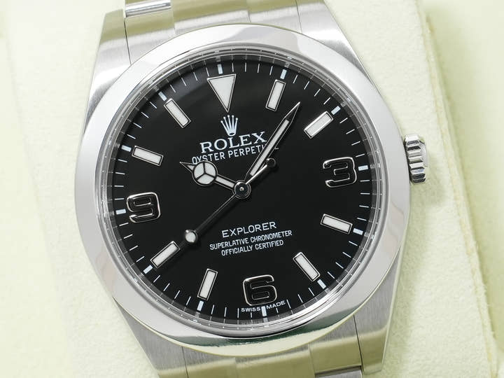 ロレックス エクスプローラーI Ref.214270 ステンレススチール ブラック文字盤 オイスターブレスレット 美品 rii263y3