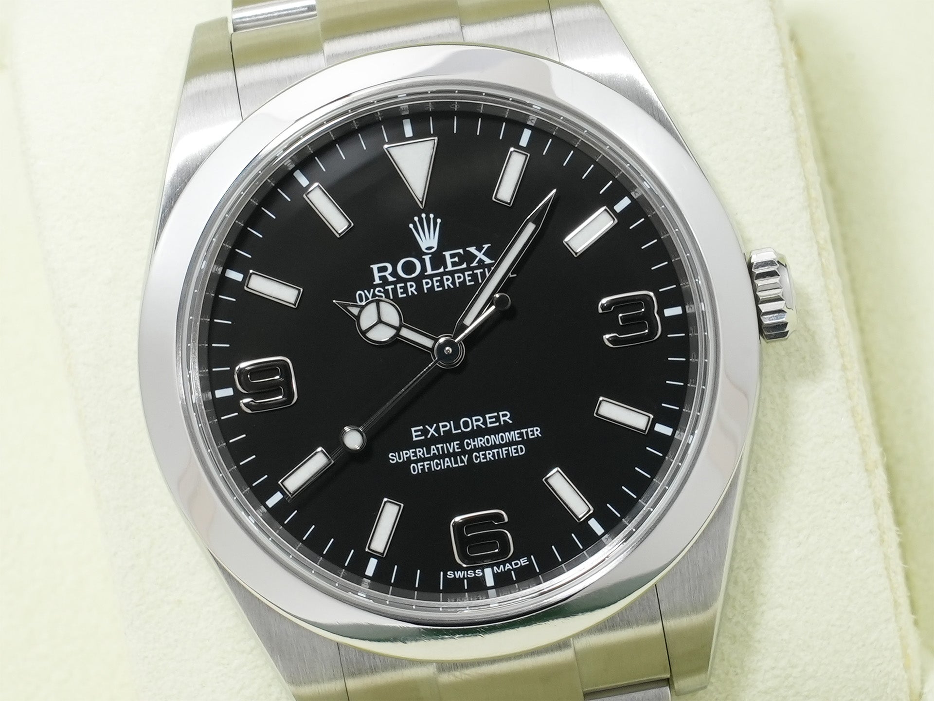 ロレックス エクスプローラーI Ref.214270 ステンレススチール ブラック文字盤 オイスターブレスレット 美品 rii263y3