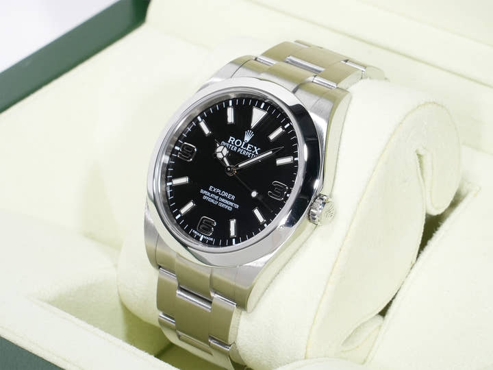 ロレックス エクスプローラーI Ref.214270 ステンレススチール ブラック文字盤 オイスターブレスレット 美品 rii263y3