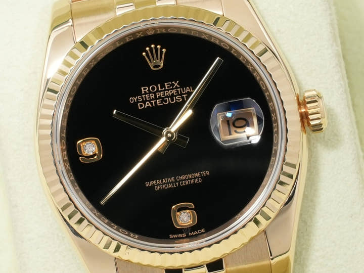 ロレックス デイトジャスト Ref.116238 イエローゴールド オニキス文字盤 美中古 aver8w6m