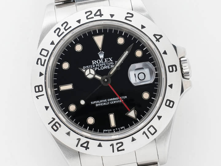 ロレックス エクスプローラーII Ref.16570 ステンレススチール ブラック文字盤 オイスターブレスレット 中古 85s2a6mk
