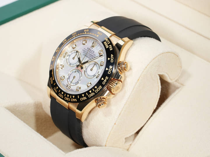 ロレックス デイトナ Ref.116518LNNG イエローゴールド ホワイトシェルx8Pダイヤ文字盤 美品 uceyokvi