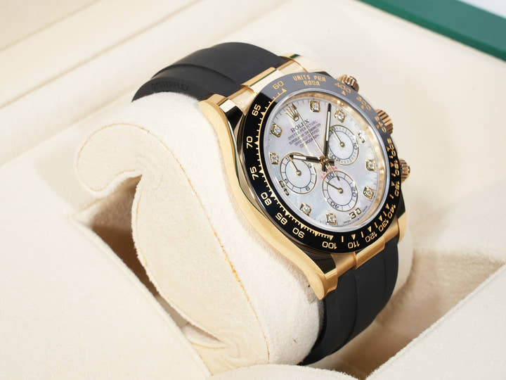 ロレックス デイトナ Ref.116518LNNG イエローゴールド ホワイトシェルx8Pダイヤ文字盤 美品 uceyokvi