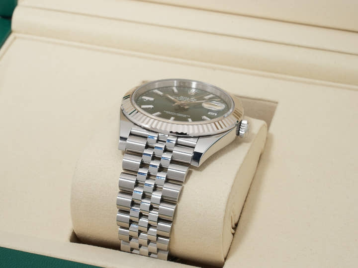 Rolex Datejust 41 Ref. 126334 Stainless Steel/White Gold Mint Green Dial Jubilee Bracelet Excellent Condition 3iwqeenh