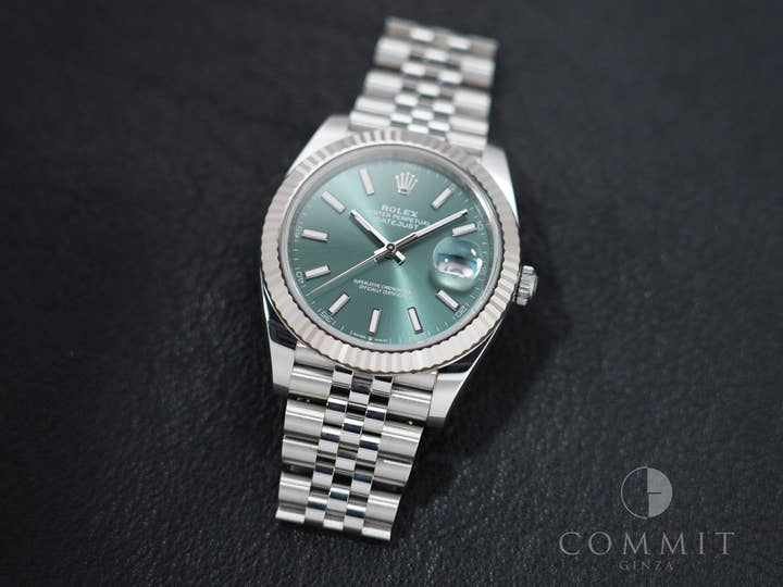 Rolex Datejust 41 Ref. 126334 Stainless Steel/White Gold Mint Green Dial Jubilee Bracelet Excellent Condition 3iwqeenh