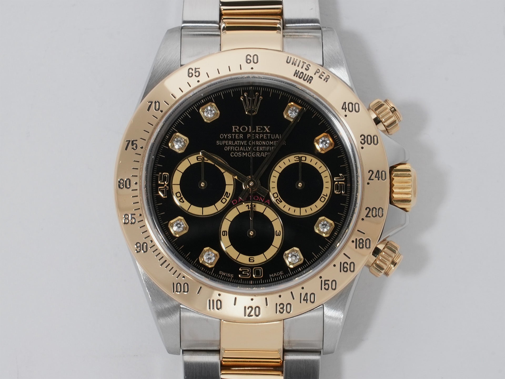 ロレックス デイトナ エルプリメロ Ref.16523G ステンレススチール/イエローゴールド ブラック文字盤 中古 hm97dqev