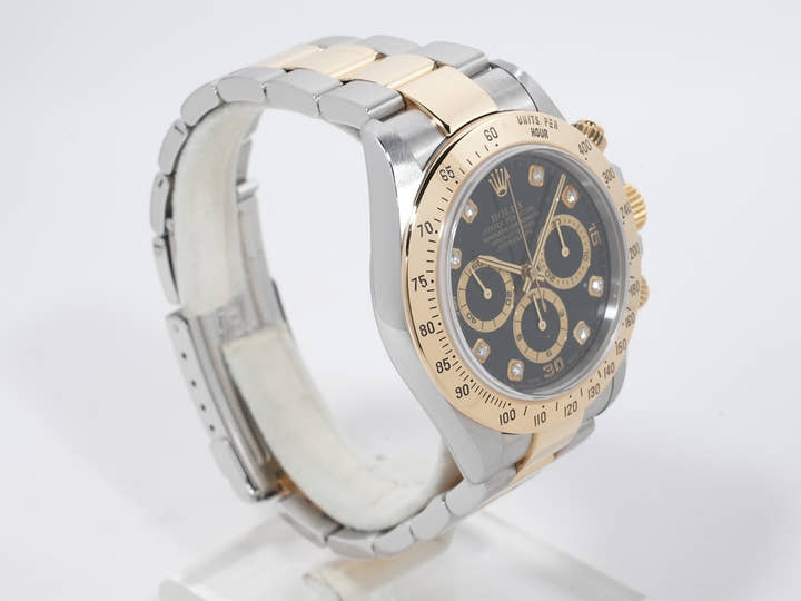 ロレックス デイトナ エルプリメロ Ref.16523G ステンレススチール/イエローゴールド ブラック文字盤 中古 hm97dqev