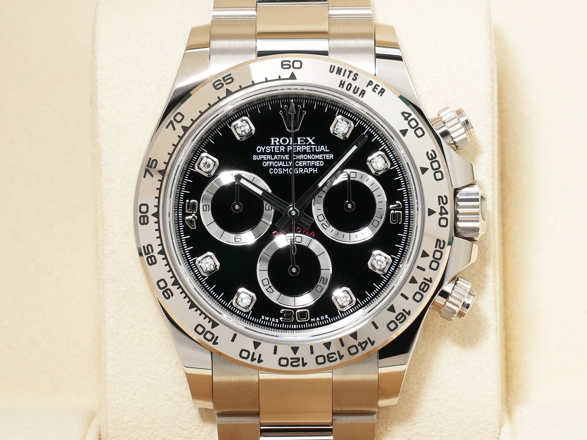 ロレックス デイトナ Ref.116509G ホワイトゴールド ブラックx8Pダイヤ文字盤 美中古 p3qb3zhh