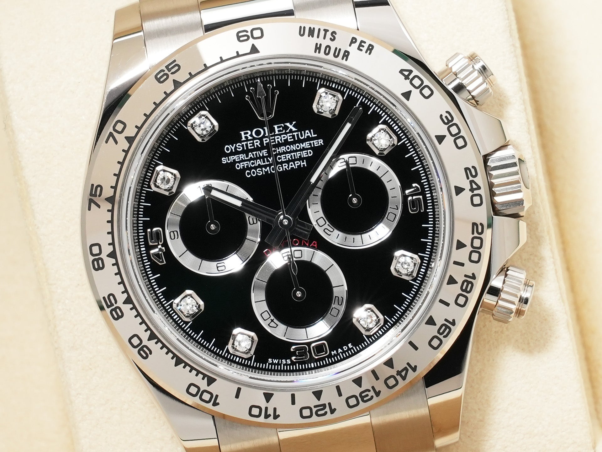 ロレックス デイトナ Ref.116509G ホワイトゴールド ブラックx8Pダイヤ文字盤 美中古 p3qb3zhh