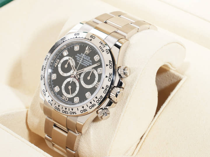 ロレックス デイトナ Ref.116509G ホワイトゴールド ブラックx8Pダイヤ文字盤 美中古 p3qb3zhh