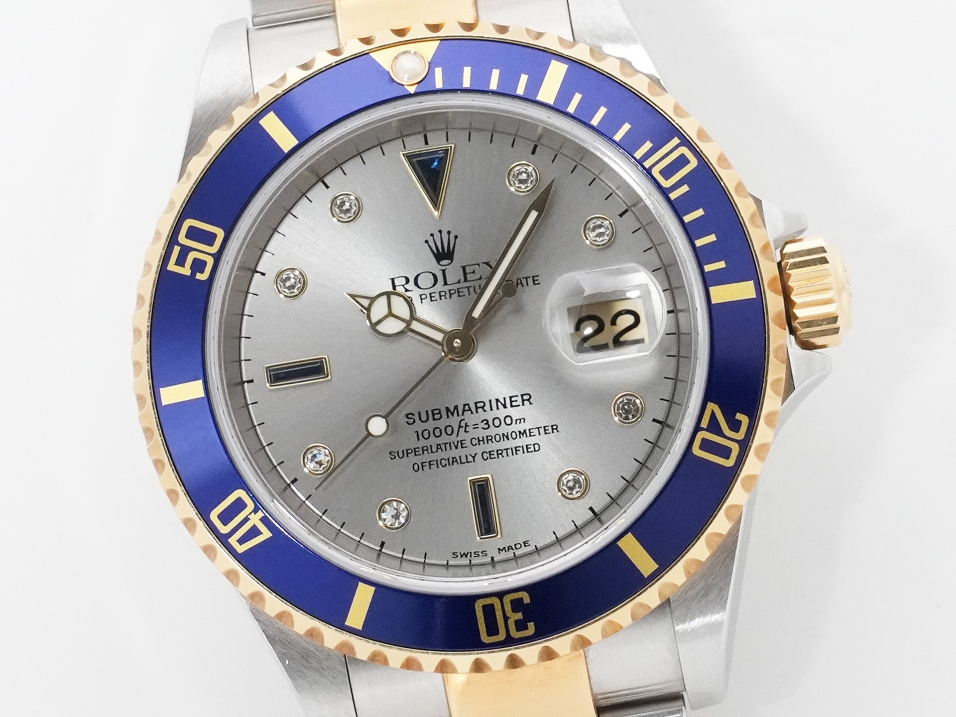 ロレックス サブマリーナー デイト Ref.16613SG ステンレススチール/イエローゴールド グレー文字盤 中古 2jrywq9z