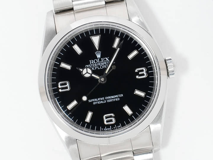 ロレックス エクスプローラーI Ref.14270 ステンレススチール ブラック文字盤 オイスターブレスレット 中古 qenkb8wf