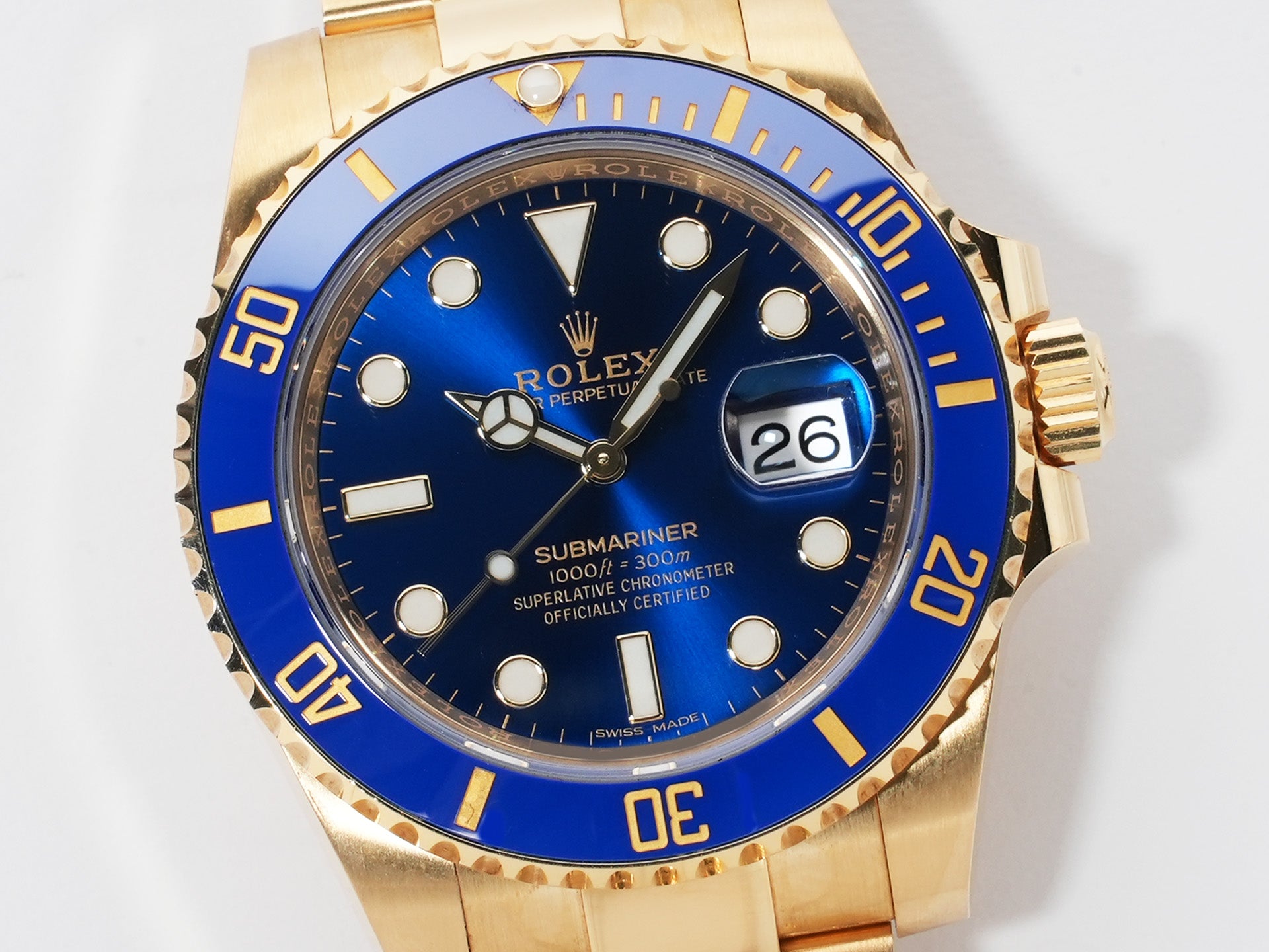 ロレックス サブマリーナー デイト Ref.116618LB イエローゴールド ブルー文字盤 中古 u2btbh4u