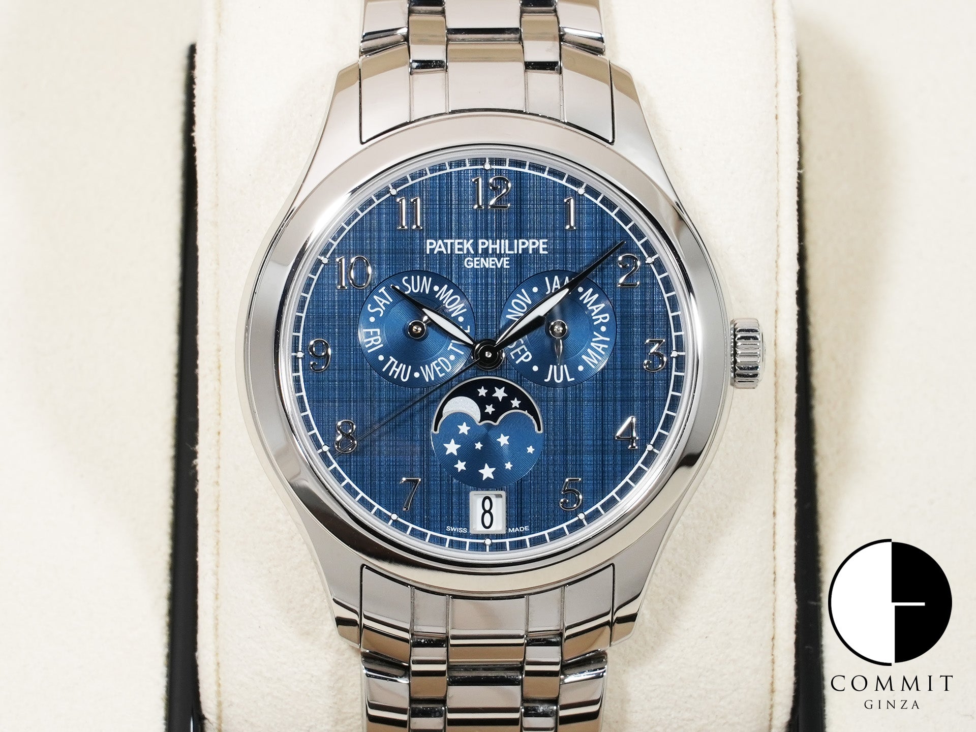 パテックフィリップ アニュアルカレンダー ムーンフェイズ Ref.4947/1A-001 ステンレススチール ブルー文字盤 中古 vyfcveh6