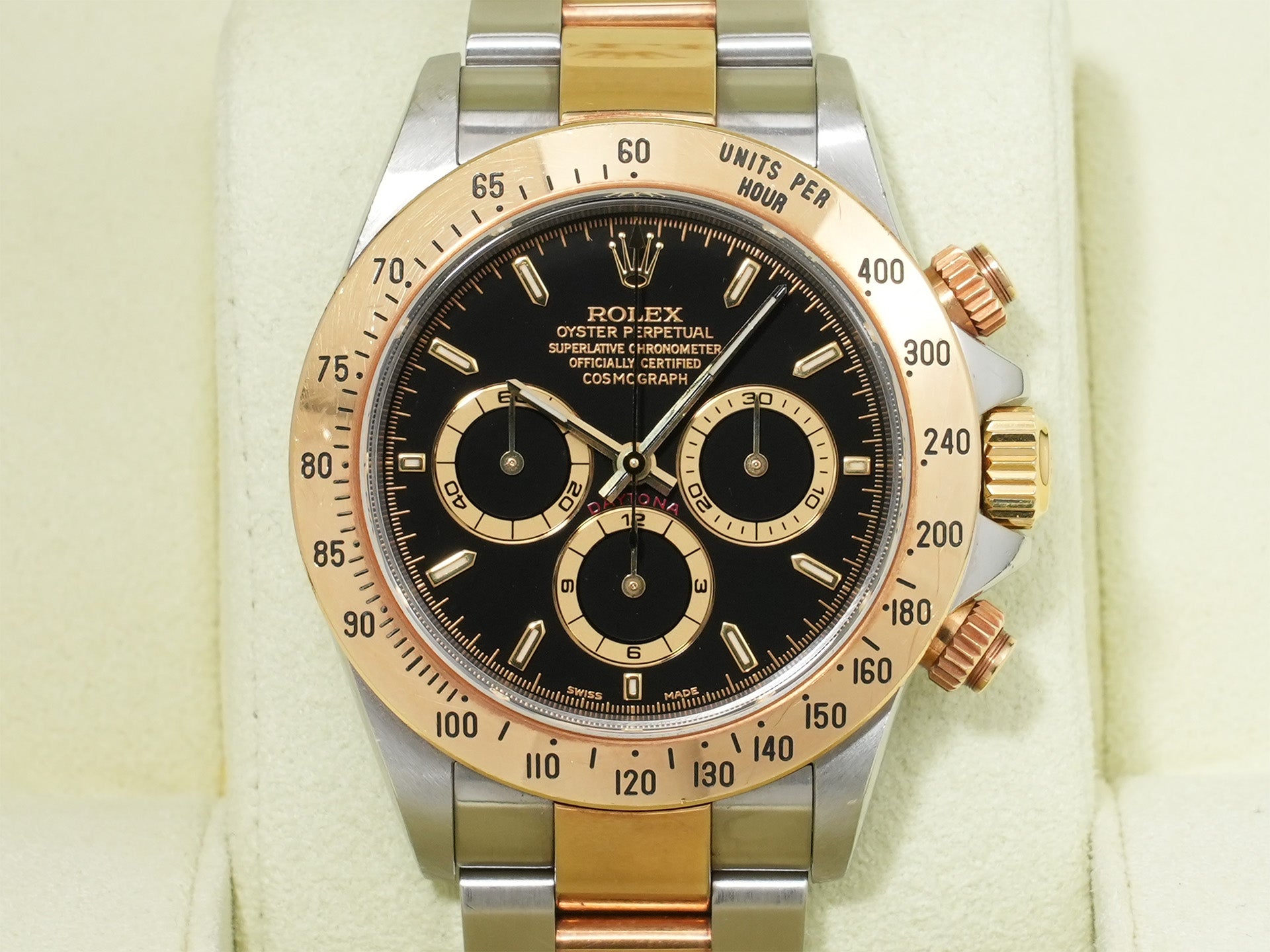 ロレックス デイトナ エルプリメロ Ref.16523 ステンレススチール/イエローゴールド ブラック文字盤 中古 8awzffmk