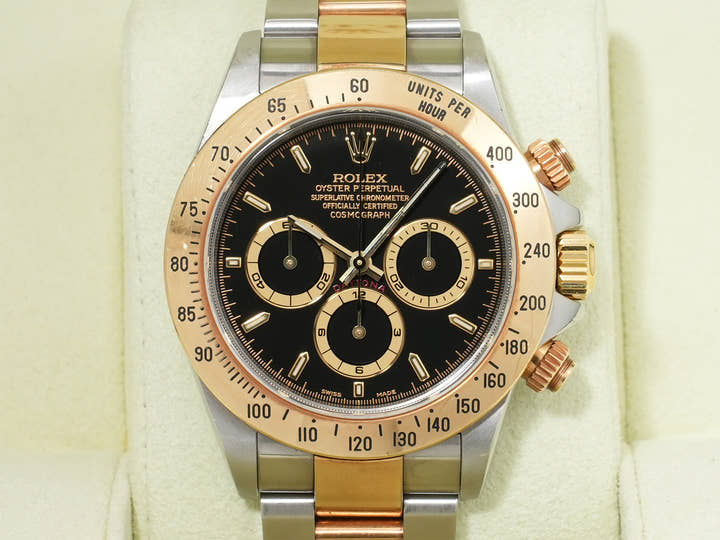 ロレックス デイトナ エルプリメロ Ref.16523 ステンレススチール/イエローゴールド ブラック文字盤 中古 8awzffmk