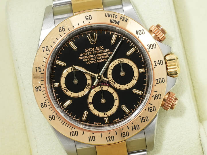 ロレックス デイトナ エルプリメロ Ref.16523 ステンレススチール/イエローゴールド ブラック文字盤 中古 8awzffmk