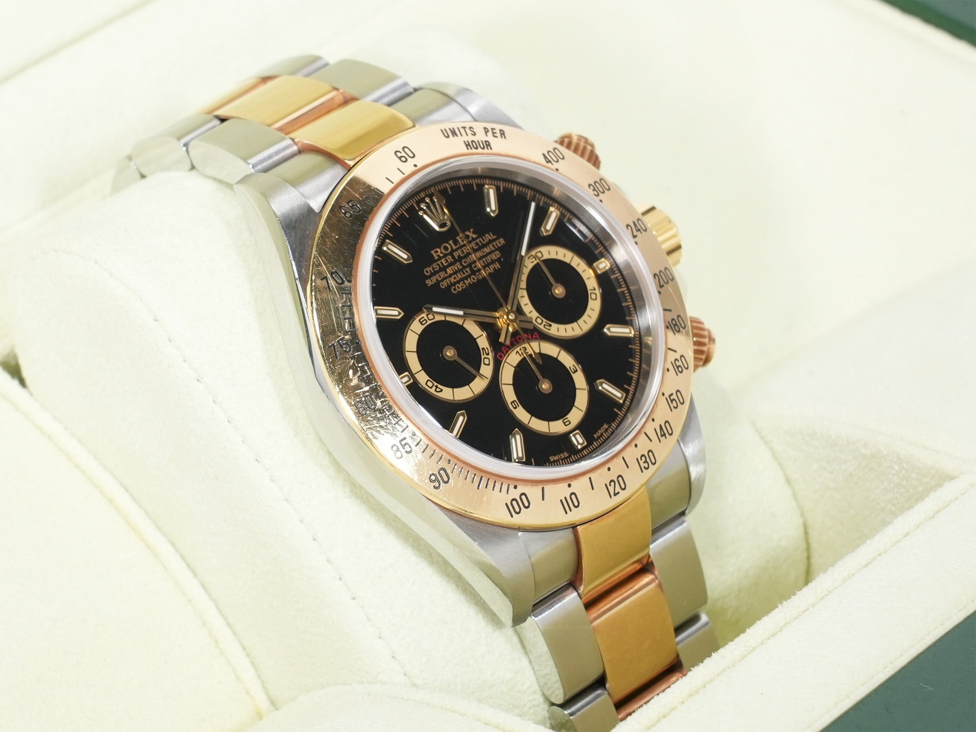 ロレックス デイトナ エルプリメロ Ref.16523 ステンレススチール/イエローゴールド ブラック文字盤 中古 8awzffmk