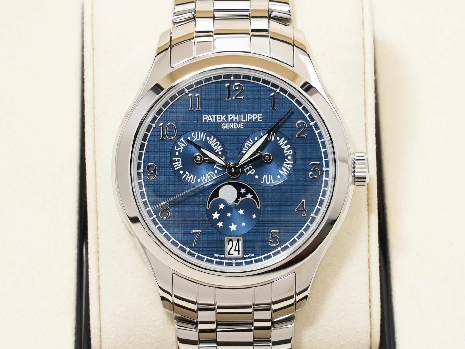 Patek Philippe Annual Calendar Moon Phase Ref. 4947/1A-001 Stainless Steel Blue Dial Unused v79dec57
