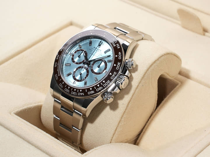 Rolex Daytona Ref. 126506A Platinum Ice Blue x 11P Diamond Dial Used x8zof2tt