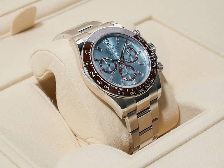 Rolex Daytona Ref. 126506A Platinum Ice Blue x 11P Diamond Dial Used x8zof2tt