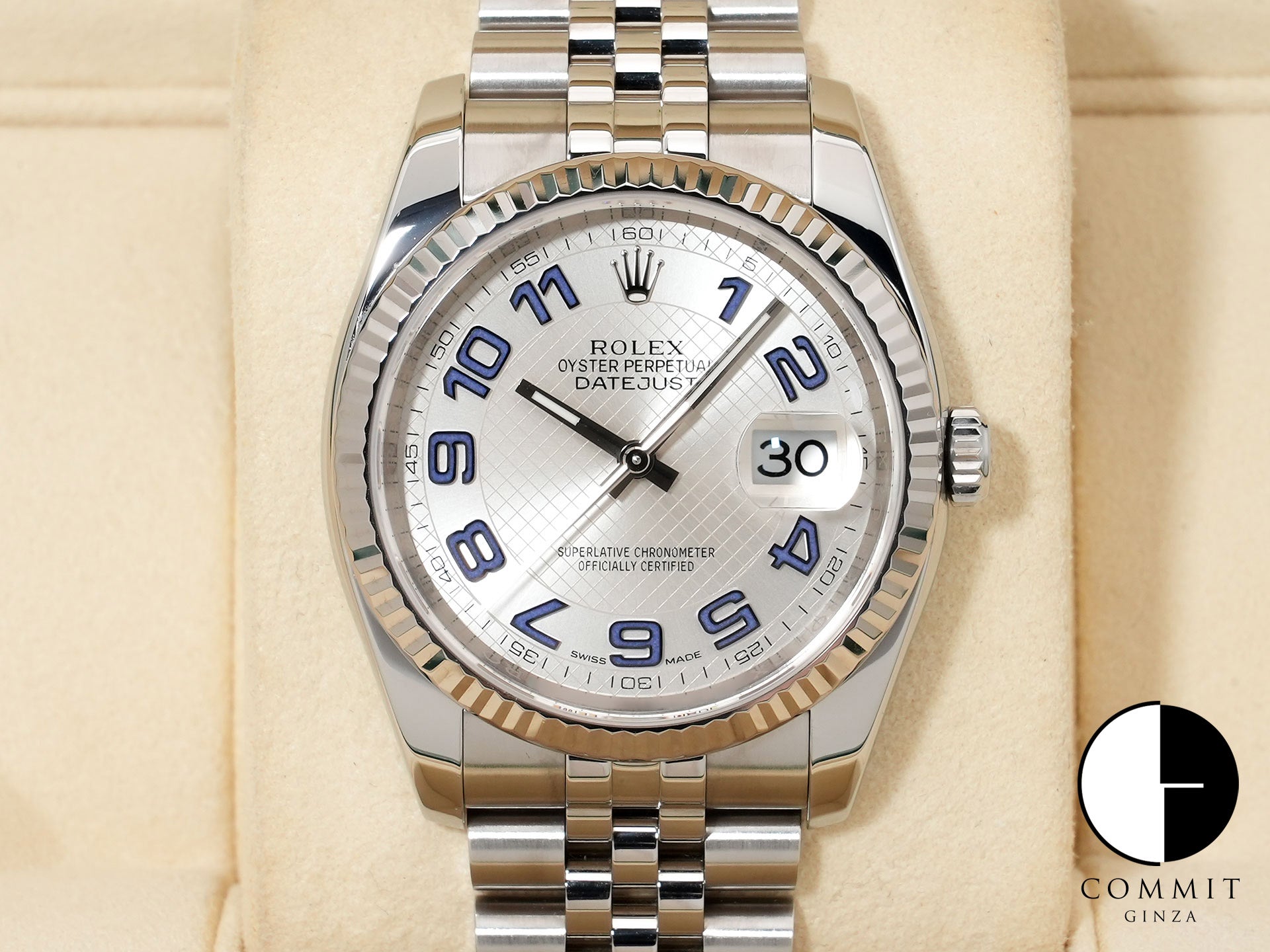 Rolex Datejust 36 Ref. 116234 Stainless Steel/White Gold Silver Arabic Dial Used ux5r2k4a